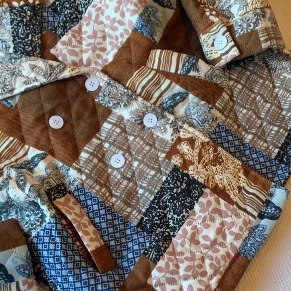 Cider Patchwork Brown Blazer Jacket - Picture 9 of 16